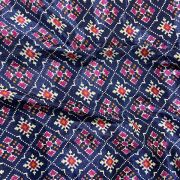 Patola Printed Chinnon Crush Fabric – Blue