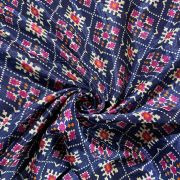 Patola Printed Chinnon Crush Fabric – Blue