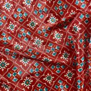 Patola Printed Chinnon Crush Fabric – Red