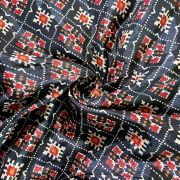 Patola Printed Chinnon Crush Fabric – Black