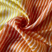 Orange Yellow Multi Leheriya Print On Chinnon Fabric