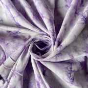 Abstract Shibori Printed On Lavender Pure Muslin Fabric