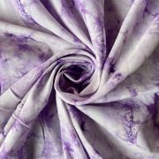 Abstract Shibori Printed On Lavender Pure Muslin Fabric