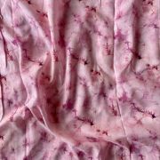 Abstract Shibori Printed On Baby Pink Pure Muslin Fabric