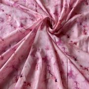 Abstract Shibori Printed On Baby Pink Pure Muslin Fabric