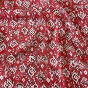 Floral Design Printed On Red Georgette Fabric