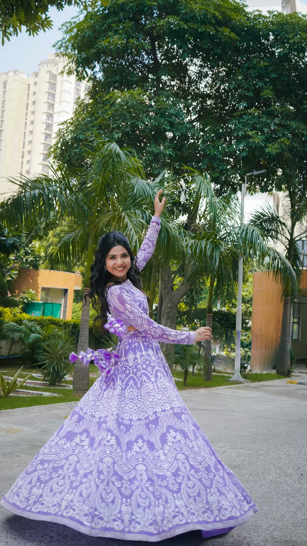 Pure Georgette Fully Stitched Lehenga with White Thread and sequin Embroidery