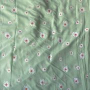 Sunflower Rubber Printed Pishta Green Georgette Fabric