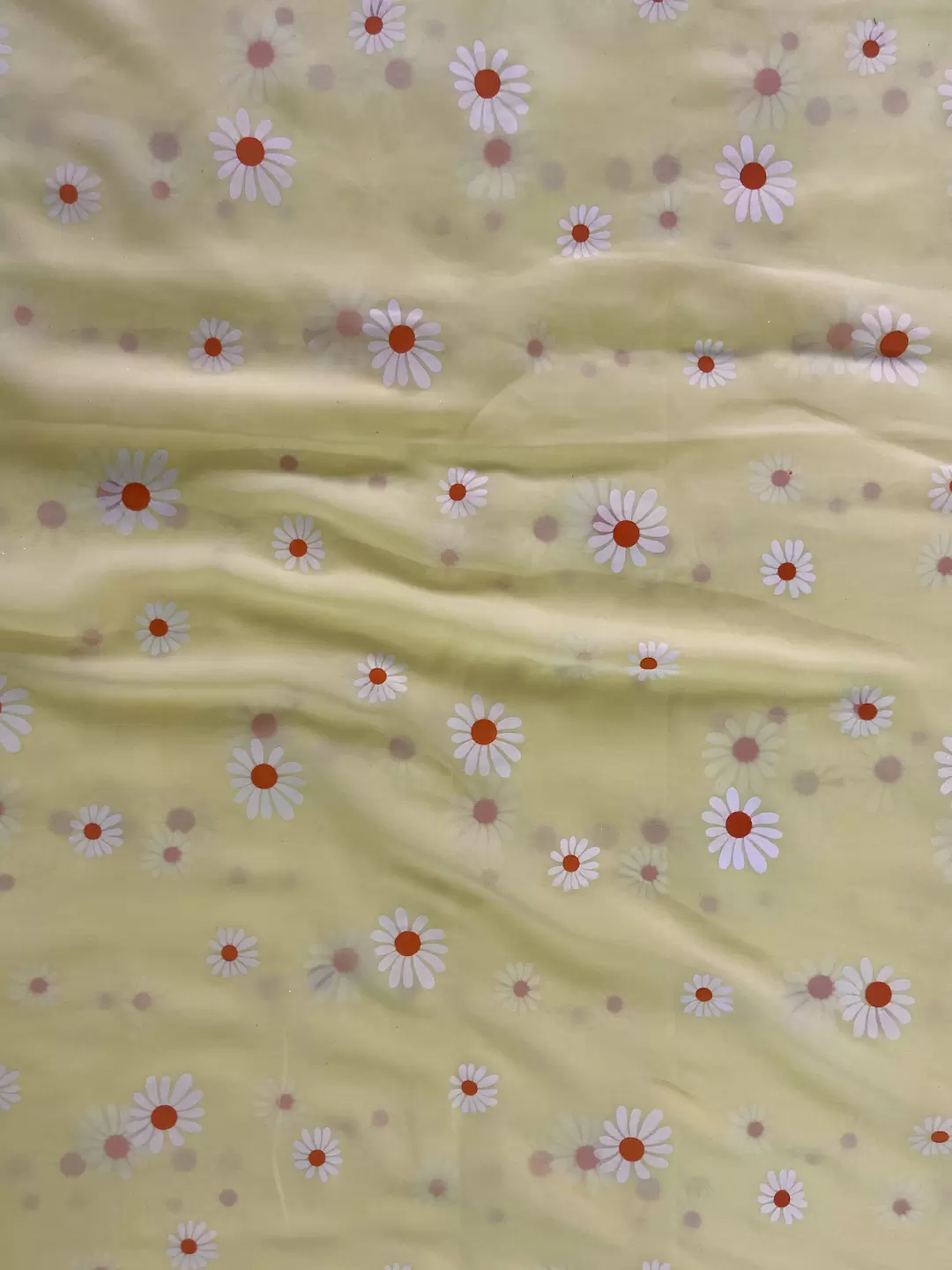 Sunflower Rubber Printed Pishta Green Georgette Fabric