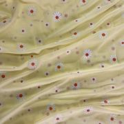 Sunflower Rubber Printed Pishta Green Georgette Fabric