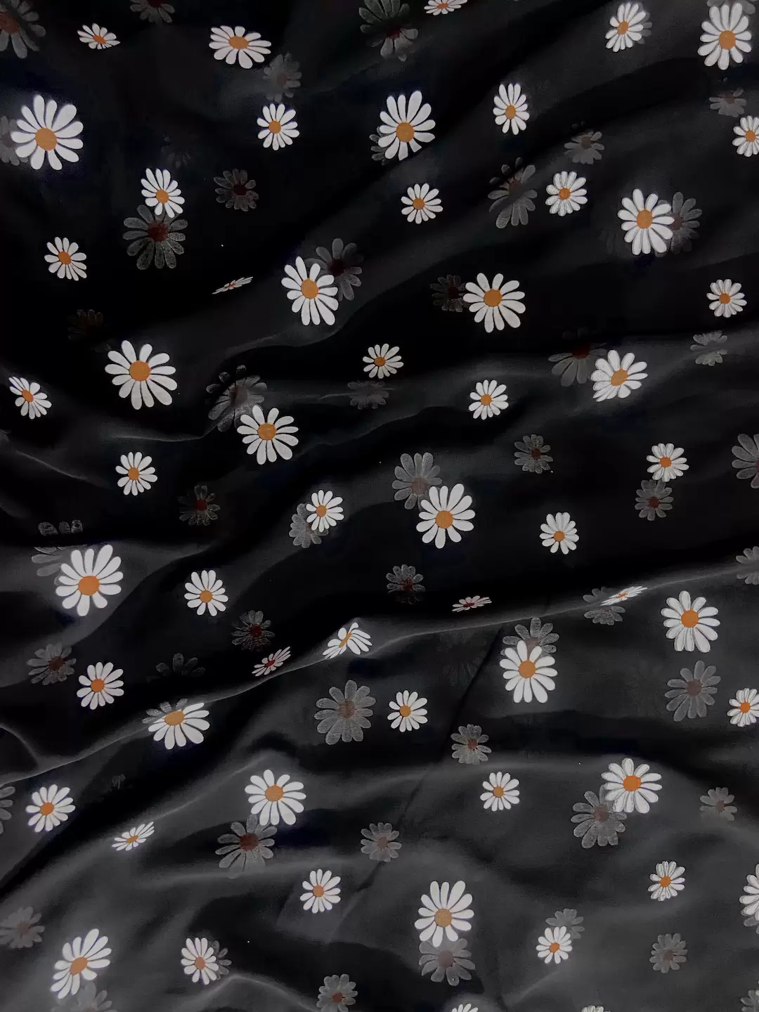 Sunflower Rubber Printed Pishta Green Georgette Fabric