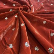 Velvet tikki\buti embroidered fabric