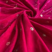 Velvet tikki\buti embroidered fabric