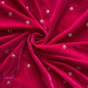 Velvet tikki\buti embroidered fabric