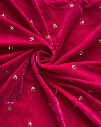 Velvet tikki\buti embroidered fabric