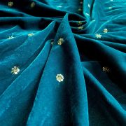 Velvet tikki\buti embroidered fabric