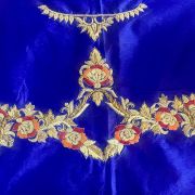 Zardozi Hand Embroidery In On Royal Blue Pure Silk Unstitched Blouse Piece