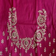 Buta Design Gota Patti Hand Embroidery On Rani Unstitched Blouse Piece