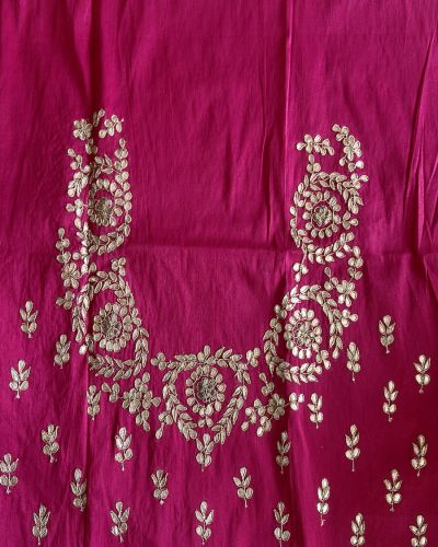 Buta Design Gota Patti Hand Embroidery On Rani Unstitched Blouse Piece