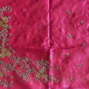 Pink Zardozi & Aari Gota & Dabka Hand Embroidery Unstitched Blouse Piece