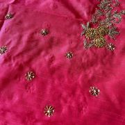 Pink Zardozi & Aari Gota & Dabka Hand Embroidery Unstitched Blouse Piece