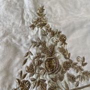 Heavy Zardozi Work Hand Embroidery On Off White Unstitched Blouse Piece