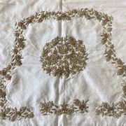 Heavy Zardozi Work Hand Embroidery On Off White Unstitched Blouse Piece