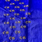 Heavy Zardozi All Over Buti Design Hand Embroidery On Royal Blue Unstitched Blouse Piece