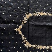 Heavy Hand Embroidery Zardozi Work On Black Unstitched Blouse Piece