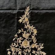 Heavy Hand Embroidery Zardozi Work On Black Unstitched Blouse Piece