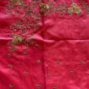 Pink Zardozi & Aari Gota & Dabka Hand Embroidery Unstitched Blouse Piece