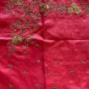 Pink Zardozi & Aari Gota & Dabka Hand Embroidery Unstitched Blouse Piece