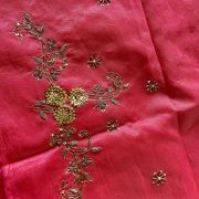 Heavy Zardozi Hand Embroidery On Peach Unstitched Blouse Piece