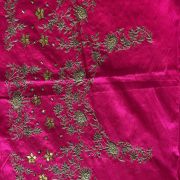 Hot Pink Gota Patti & Dabka Hand Embroidery On Unstitched Blouse Piece