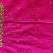 Hot Pink Gota Patti & Dabka Hand Embroidery On Unstitched Blouse Piece