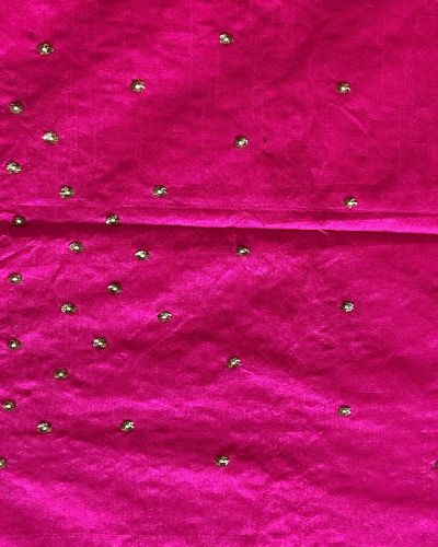 Hot Pink Gota Patti & Dabka Hand Embroidery On Unstitched Blouse Piece