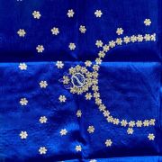 All Over Buta Design Hand Embroidery On Royal Blue Unstitched Blouse Piece