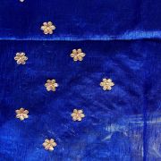 All Over Buta Design Hand Embroidery On Royal Blue Unstitched Blouse Piece