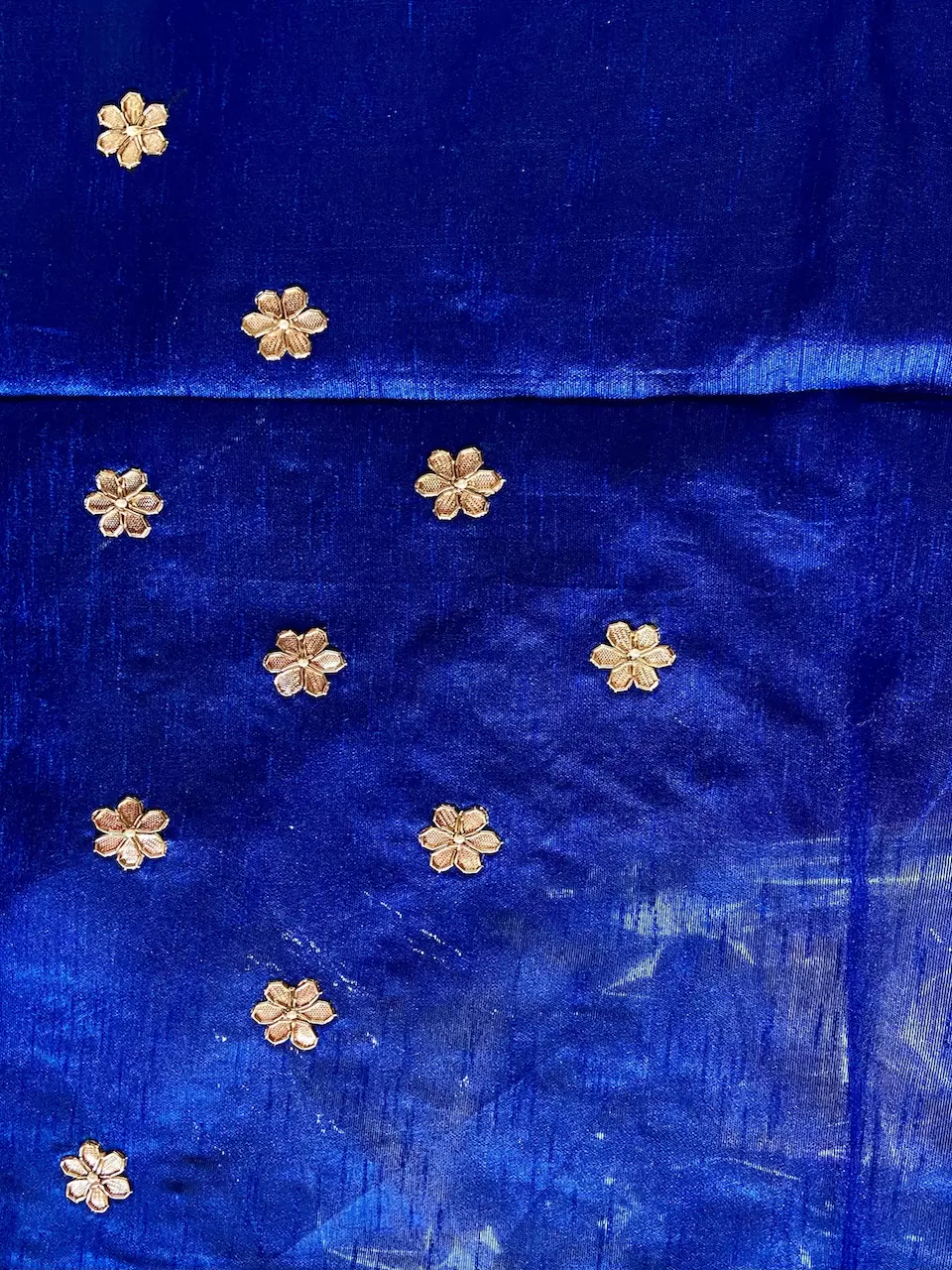 All Over Buta Design Hand Embroidery On Royal Blue Unstitched Blouse Piece