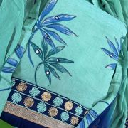 Floral Print Unstitched Suit With Chiffon Dupatta