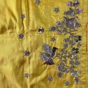 Heavy Zardozi & Buta Embroidery On Haldi Yellow Unstitched Blouse Piece