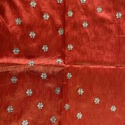 All Over Buta Work On Light Red Unstitched Blouse Piece