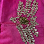 Dupion Silk Unstitched Blouse Piece With Gota Patti On Sleeves Only