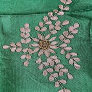 Dupion Silk Unstitched Blouse Piece With Gota Patti On Sleeves Only