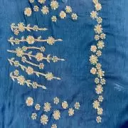 Peacock Blue Heavy Zardozi Work On Unstitched Blouse Piece