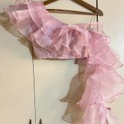 Organza Ruffle Top with a Ruffle Side Trail