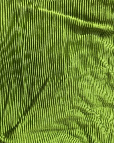 Big Width Mehendi Green Pleated Satin Fabric