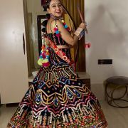 Black Multicolour Chaniya Choli Set