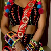 Black Multicolour Chaniya Choli Set