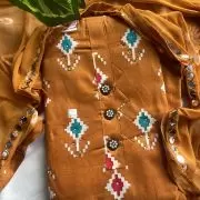 Print Cotton Unstitched Suit Set With Printed Cotton Dupatta